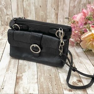 BRIGHTON Trixie Black Leather Organizer Wallet Bag